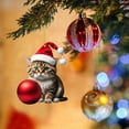 thumbnail image 1 of Adornos para árbol de Navidad, adornos colgantes para árbol de Navidad, dinosaurio, lindo gato navideño, colgante decorativo para árbol de Navidad, casa de campo, decoración para exteriores e interior, 1 of 6