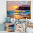 thumbnail image 2 of Sunrise Glow On The Sea Waves V 40 in x 30 in Framed Painting Canvas Art Print, by Designart, 2 of 5