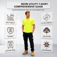 thumbnail image 3 of Gildan High Visibility Safety T-Shirt for Men Hi Vis Short Sleeve Work Reflective Shirts (Safety Green Pack 6, 2XL), 3 of 9