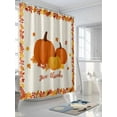 thumbnail image 3 of Fsddascl Orange Pumpkin Shower Curtain Set - 72" x 78" Washable Bathtub Curtain with 12 Hooks, Thanksgiving Yellow Maple Leaf Autumn Waterproof Fabric Stall Shower Curtains for Bathroom/Bathtub, 3 of 6