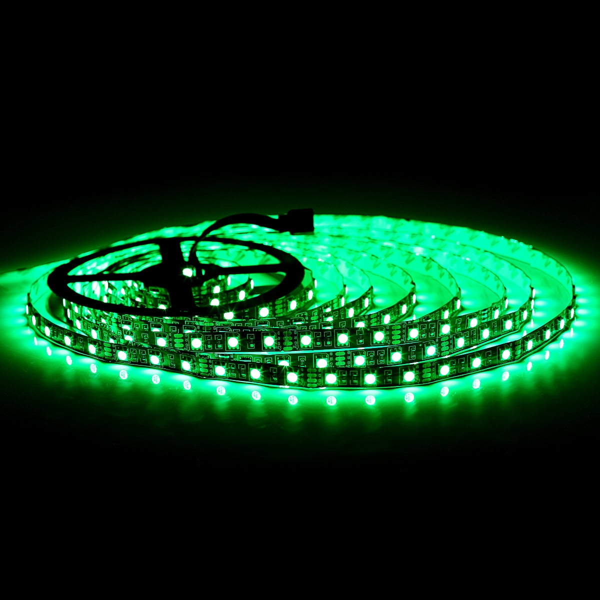 SUPERNIGHT Black PCB RGB 16.4ft 300LEDs Flexible 5M 60Leds/m SMD 5050 LED Strip Light Non-Waterproof + 4-Pin 44Keys IR Remote Controller + DC 12V Power Supply