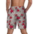 thumbnail image 2 of Lsque Mens Swim Trunks Rose Flowers Pattern - Bathing Suit Compression Liner - Beach Swim Shorts Swimwear - (S-3XL) - Stretch Quick Dry -Medium, 2 of 9