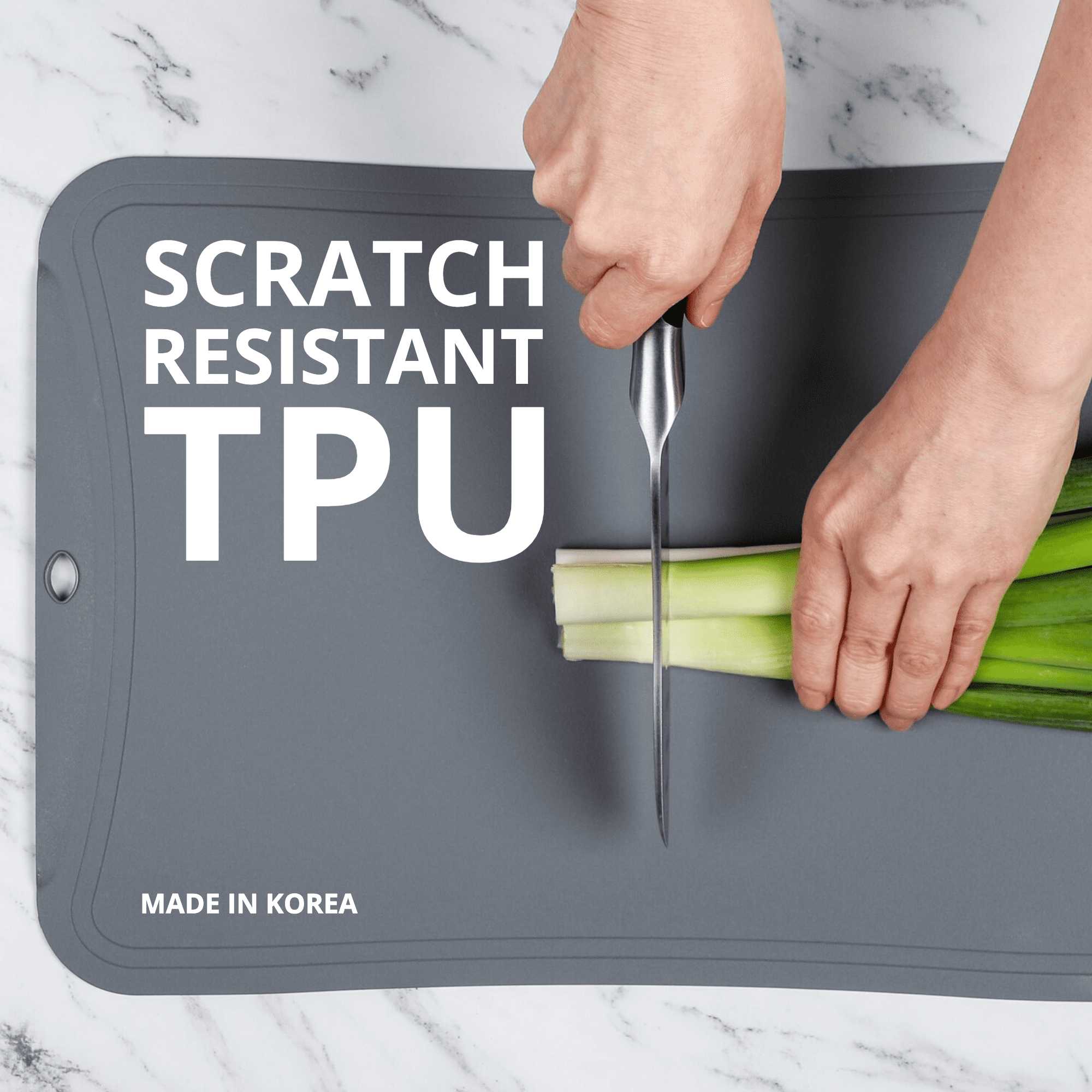 BLUE GINKGO 3-Piece Scratch Resistant TPU Cutting Mat Set | Dark Gray, Gray, Blue