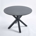 thumbnail image 5 of Gzxs Round Dining Table for 4-6 Person, Mid Century Modern Circle Table for Kitchen Living Room, Pedestal Dining Table with X-Shape Metal Legs, Black, 5 of 6