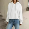 thumbnail image 2 of WTXUE Chandails à Capuchon Chandail à Cordon Chandail en Molleton pour Femmes Automne et Hiver Mode Chandail en Molleton Grande Taille Chandails Décontractés Chandail en Molleton Femmes Chandails pour Femmes Chandail en Molleton Blanc P, 2 of 6