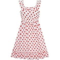 thumbnail image 1 of Robe Fille Rose Sans Manches Cœur Rouge Fête de la Saint-Valentin 7 Ans, 1 of 6