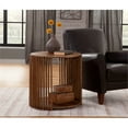 thumbnail image 2 of Martin Svensson Home Fenwick Round Slatted Solid Wood End Table in Dark Wood, 2 of 7