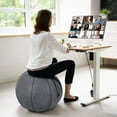 thumbnail image 4 of Gymax Exercise Ball Anti-Brust Yoga Ball with Air Pump for Balance Yoga Fitness Grey, 4 of 10