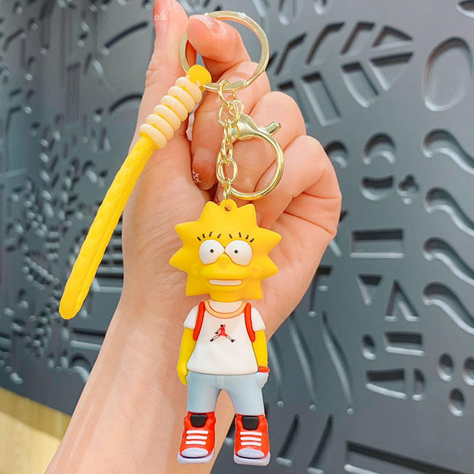 LISA SIMPSONS Keychain 3D Silicone Pendant Accessories for