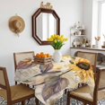 thumbnail image 3 of Sunflower Vintage Table Cloth Waterproof Tablecloths, Farmhouse Botanical Floral Butterfly Tablecloth Dining Table Cover for Kitchen Party Tabletop Outdoor, Square Tablecloth 54x54 Inch, 3 of 9