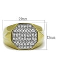 thumbnail image 2 of Anillo Color Oro Para Hombres de Acero Inoxidable Diamantes Octagono, 2 of 4