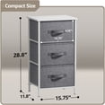 thumbnail image 5 of Sorbus 3-Drawer Nightstand with Steel Frame, Wood Top, Fabric Bins, White/Gray, 5 of 5