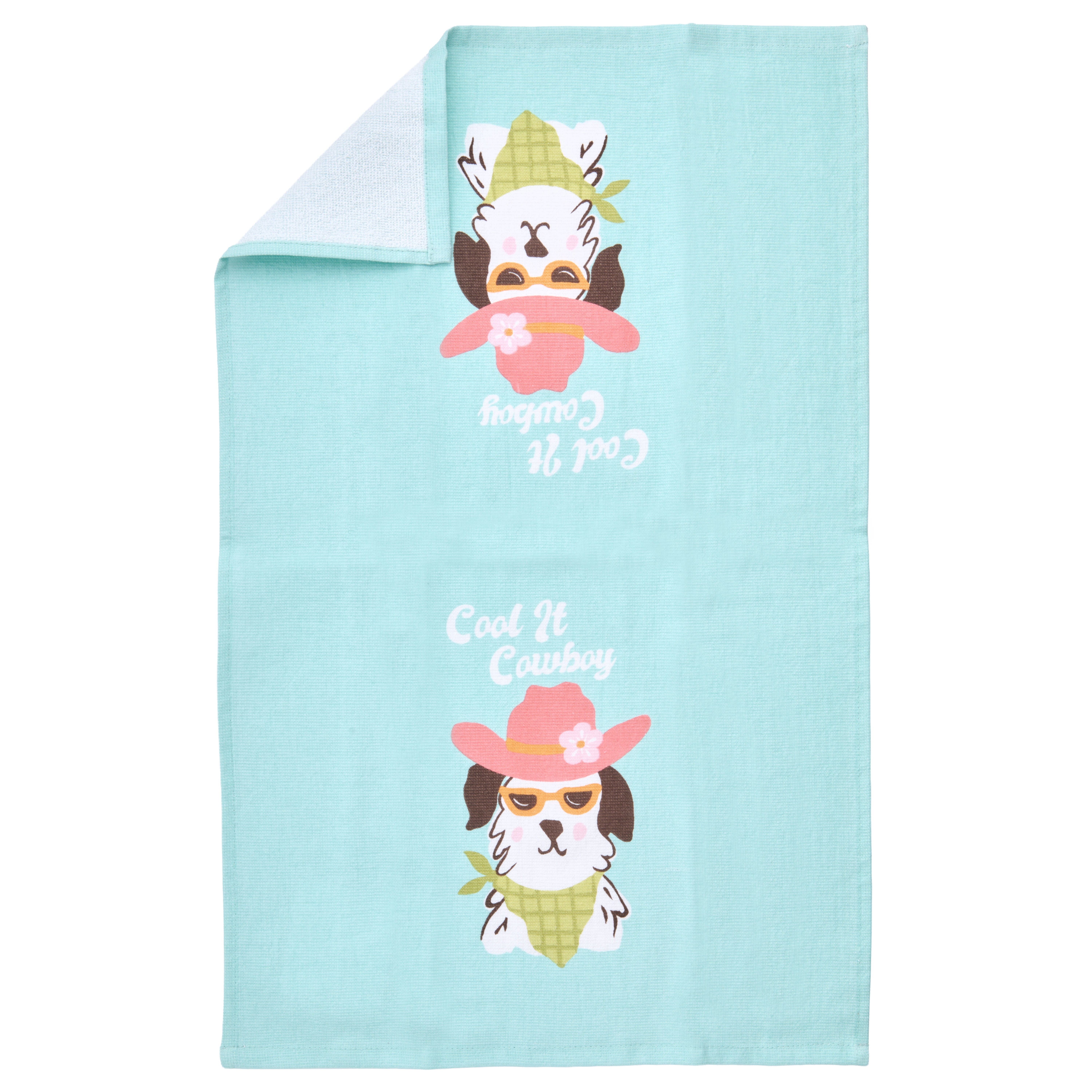 RITZ 100% Cotton Summer Kitchen Towels, Set of 4, Cowboy Daisy Dish Towels Set