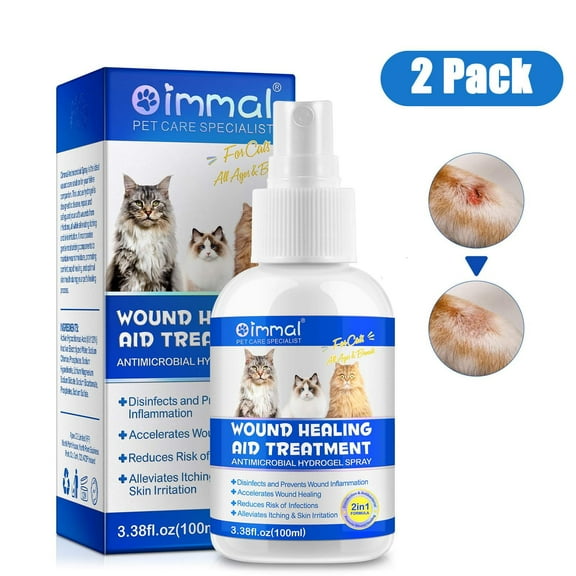 Oimmal Cat Wound Care Spray - Wound Healing Aid Treatment for Cats Helps with Skin Repair for Wounds, Cats Irritated Skin & Itchy Skin Relief,Gentle Wound Care Spray