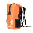 thumbnail image 2 of Mochila impermeable de 35 litros, bolsa seca de 11 x 20,4 pulgadas, diseño ergonómico de PVC. Naranja, 2 of 9