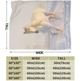 thumbnail image 3 of White Horse Winter Snow Fleece Blanket Throw Lightweight Blanket Super Soft Cozy Bed Warm Blanket for Living Room/Bedroom All Season,Gift,60"x50", 3 of 6