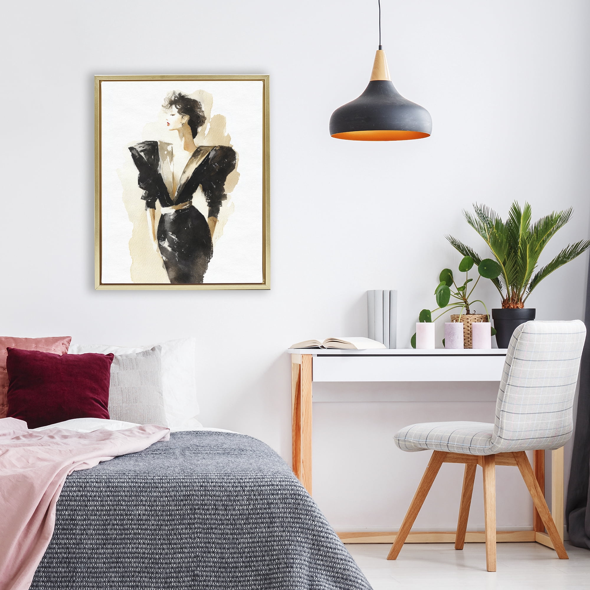 Stupell Industries Timeless Velvet Attitude Gold Framed Floater Canvas Wall Art, design by Svetlana Aleynikova
