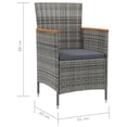 thumbnail image 4 of vidaXL Garden Dining Chairs 2 pcs Poly Rattan Grey, 4 of 5