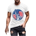 thumbnail image 2 of T Shirts for Men under $5 Independence Day Printing Short Sleeve Round Neck Shirts for Men Pullover Men's T-Shirt Shirts for Men White L, 2 of 5