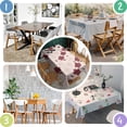 thumbnail image 5 of Pioneer Flower Floral Print Pattern Rectangle Tablecloth 60"x120", Waterproof Polyester Table Cloth, Wipeable Spillproof for Dining Camping Indoor Outdoor, 5 of 6