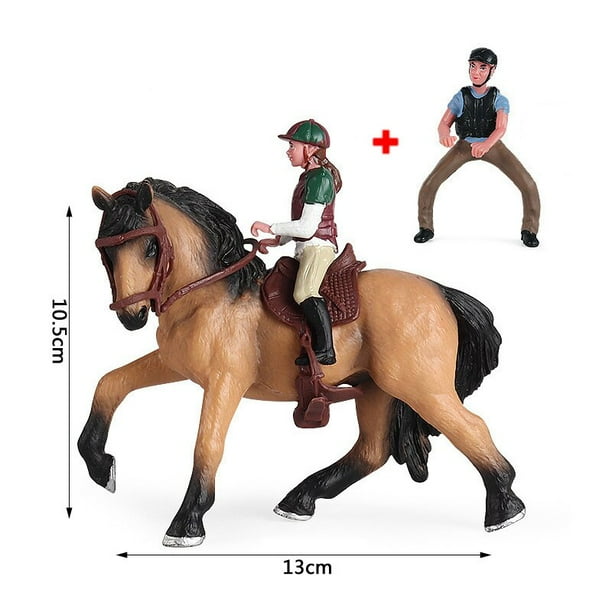 Juguete de caballo de simulación, Jinete ecuestre, modelo de Animal de granja, figura de acción de granja, decoración, juguetes educativos tempranos para niños QYM unisex