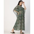 thumbnail image 3 of Moomaya Kimono Sleeves V Neck Kaftan Printed Rayon - Women's Elegant Kaftan, 3 of 9