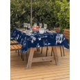thumbnail image 3 of Outdoor Tablecloth with Umbrella Hole for Patio/Picnic/Party/Camping, Navy Blue Nautical Waterproof Table Cloth Rectangle Table Cover Washable, Summer Coastal Ocean Beach Coconut Trees (60"x 84"), 3 of 8
