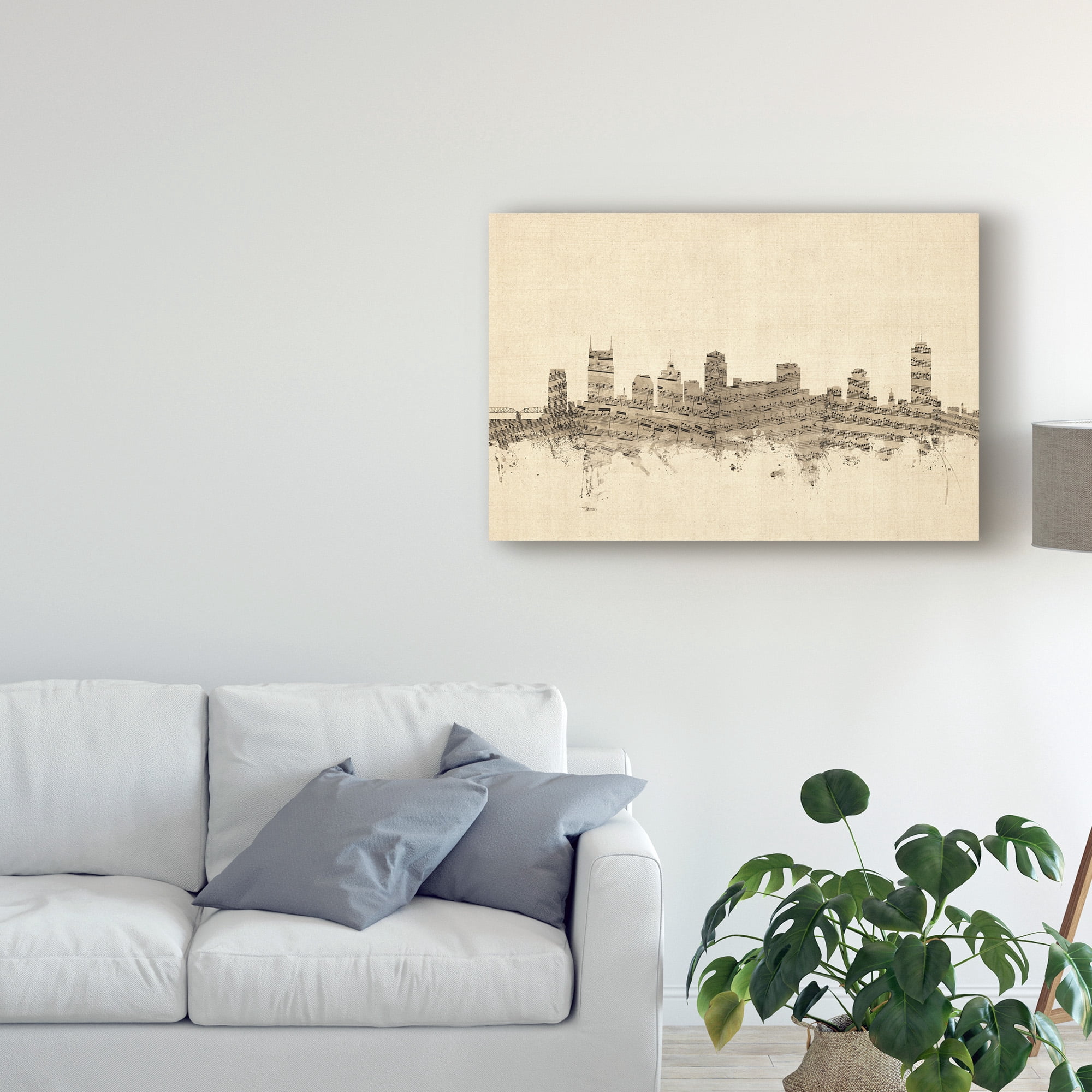 Trademark Fine Art 'Nashville Tennessee Music Skyline' Canvas Art by Michael Tompsett