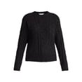 thumbnail image 5 of Time and Tru Women's Cable Knit Pullover Sweater with Long Sleeves, Midweight, Sizes XS-XXXL, 5 of 5