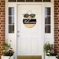 thumbnail image 2 of Eveokoki 11" Welcome Round Sign for Front Door Porch Farmhouse Wreaths Hanging Wooden Sign Wall Decor for Home Christmas Decoration Housewarming Gift, 2 of 5