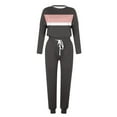 thumbnail image 4 of YUGYXL Lounge Sets for Women Two Piece Travel Outfits Sweatsuits 2 Piece Fashion Trendy Pajamas Dark Gray S, 4 of 5
