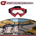thumbnail image 3 of Unique Bargains Motorcycle Riding Goggles PC TPU Cycling Sunglasses Clear Lens Red Frame, 3 of 6
