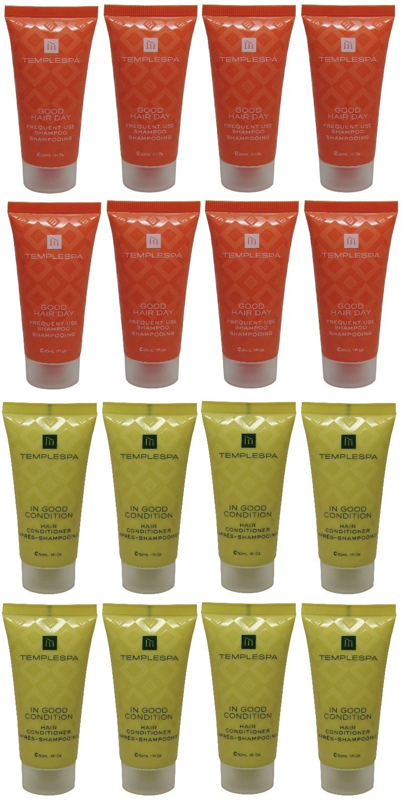 Temple Spa Conditioner and Shampoo 16 total (8 of each) 1oz tubes