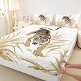 thumbnail image 3 of Homewish Tiger Wildlife 4-Piece Full Size Sheets For Female Men Adults,Botanical Plants Leaves Bed Sheets,Exotic Style Lightweight Sheet Sets,Lightweight Room Decor, 3 of 7