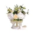 thumbnail image 2 of Artificial Red Rose Flower Bouquet with Lace Strap Leaves Simulation Bouquet, 2 of 11