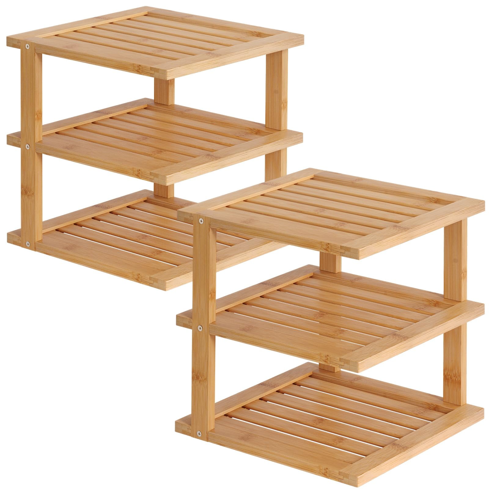 Corner Shelf Kitchen Cabinet Organizer for Plates and Dishes Pantry Storage and Spice Rack