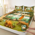 thumbnail image 4 of Catabedysis Retro Camper Bed Sheets,Camp Life Print Full Size Sheets For Boys,Multicolor,4 Pieces,1 Flat Sheet, 1 Fitted Sheet and 2 Pillowcases, 4 of 6