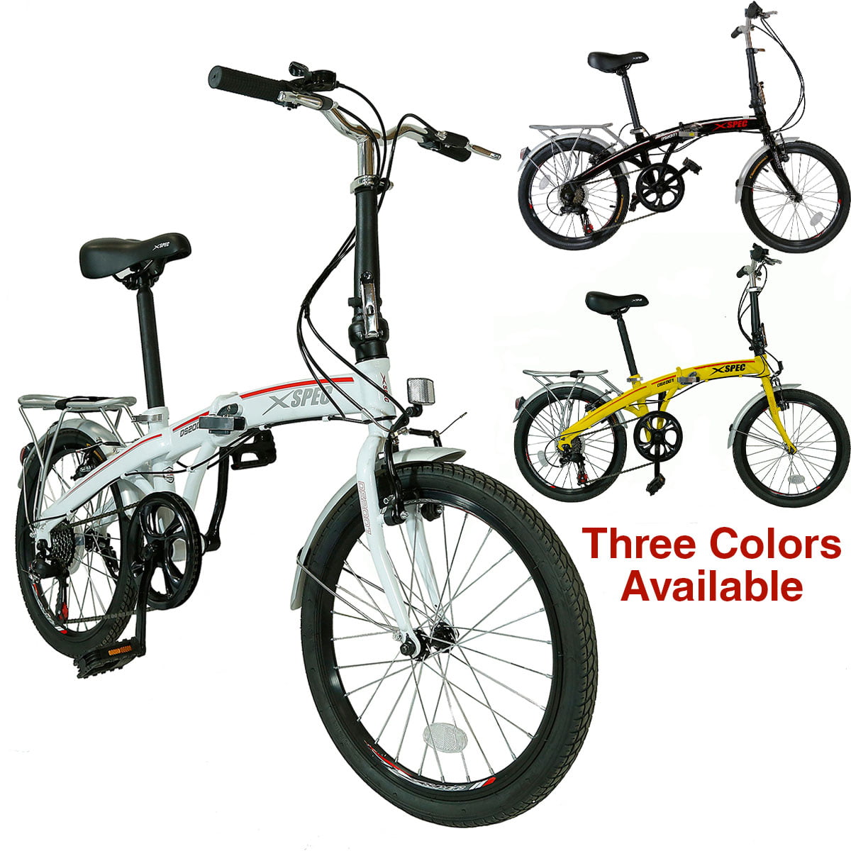 20/" 7 Speed ​​City Folding Compact Suspension Bike Bicycle Urban Commuters Black
