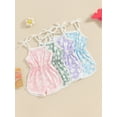 thumbnail image 4 of Aojekbee Baby Girl Summer Jumpsuit Sleeveless Neck Floral Print Romper Shorts Toddler Playsuit, 4 of 10
