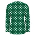 thumbnail image 5 of Blmnix Polka Dot Plus Size Graphic Tees Outfits 2025 Army Green Relaxed Women Blouses Dressy Casual Crew Neck Long Sleeve Blouses, 5 of 6