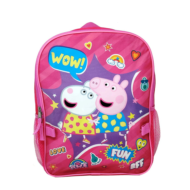 Girls Peppa Pig 16 inch Backpack Rain w/ Detachable Insulated Lunch Bag Set, Women's, Size: One size, Pink