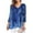 Blue, variant on DeHolifer T-Shirts for Women Plus Size V-Neck Novelty Printed 3/4 Sleeve Casual Loose Tunic Tops Sky Blue M