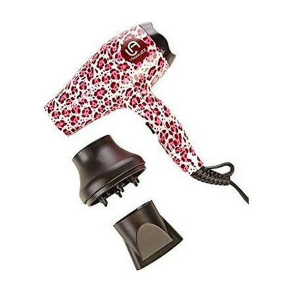 le angelique mini hair blow dryer, pink cheetah