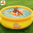 thumbnail image 4 of JLeisure Sun Club 17789 5' x 16.5" 3D Orange Inflatable Outdoor Backyard Kids Swimming Pool, 4 of 11