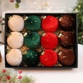 thumbnail image 2 of Dmlowu Cloth Christmas Ball Ornaments - 3.15"/8cm Christmas Ornaments for Xmas Tree, Hanging Christmas Ornaments Set for Holiday Wedding Party Christmas Tree Decorations, 12-Pack, 2 of 7