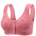thumbnail image 2 of Wireless Front Closure Bras for Women, Plus Size Printed Soft Breathable Full Coverage Bralettes, Daily Support Bra, 2 of 5