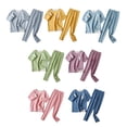 thumbnail image 4 of Minnieouse Conjuntos de pijamas Ropa de dormir para niños Ropa para niños Adolescentes Cuello Color sólido Ropa interior térmica de conjuntos de ropa Verde claro ciento veinte, 4 of 6