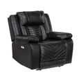 thumbnail image 4 of OakvillePark Orinthal Faux Leather Power Reclining Chair with LED and Charging Ports, Black, 4 of 17