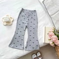 thumbnail image 2 of Karoyedx Toddler Pants Girls Flare Leggings Casual Bootcut Pants Kids Bell Bottoms Yoga Dance Trousers Grey Size,7-8 Years, 2 of 3