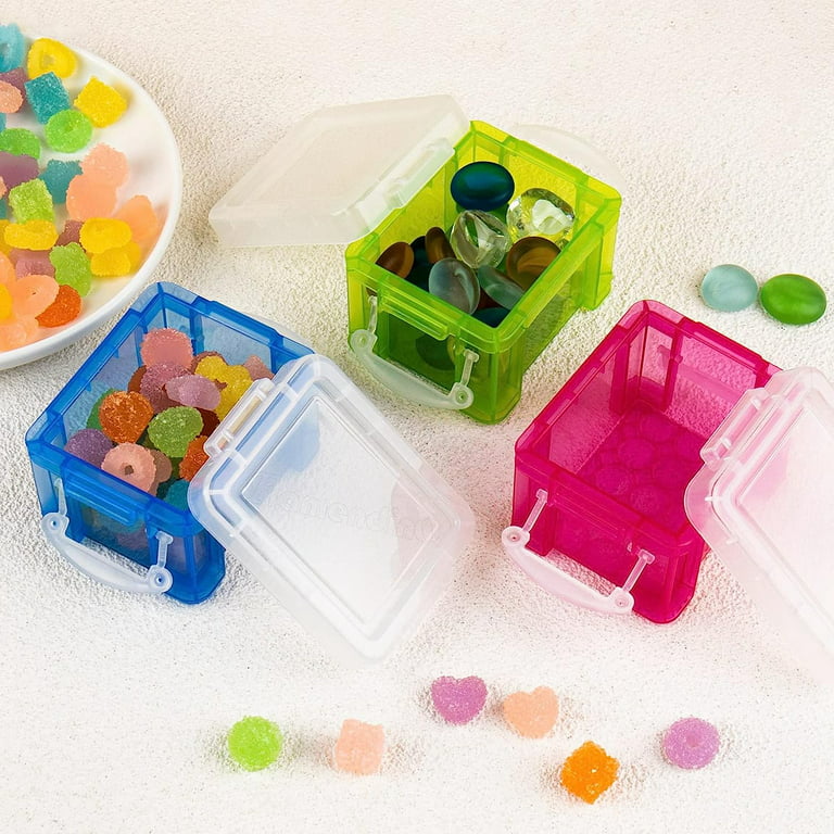 Small Storage Box with Lid Small Plastic Clear Box Plastic Storage  Container Box Empty Mini Organiser for Small Items 